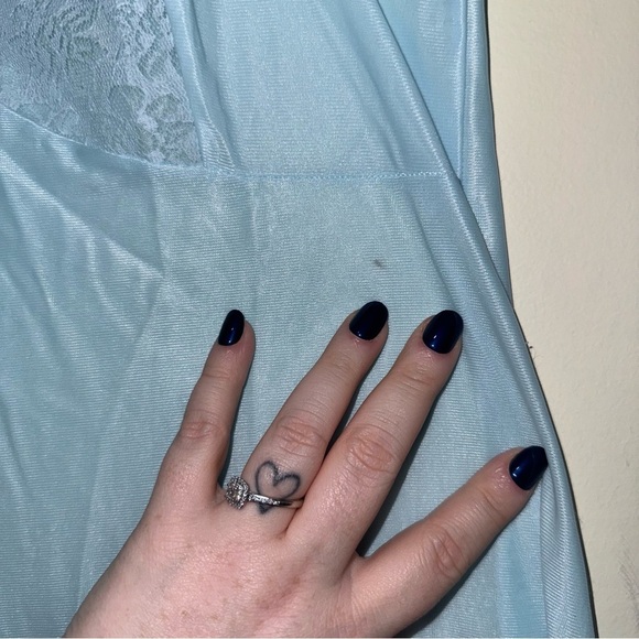 Women’s Vintage Baby Blue Vintage Slip Lace Rose Details Lingerie Dress No Size - Picture 7 of 16